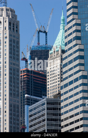 Le nouveau World Trade Center en construction à New York Banque D'Images