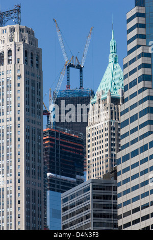 Le nouveau World Trade Center en construction à New York Banque D'Images