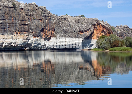 Geikie Gorge, réflexions dans la région de Kimberley, Australie occidentale Banque D'Images