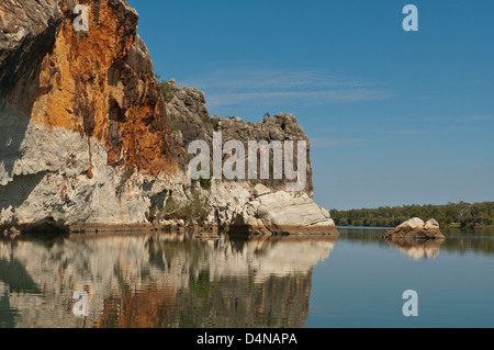 Geikie Gorge, réflexions dans la région de Kimberley, Australie occidentale Banque D'Images