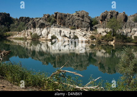 Geikie Gorge, réflexions dans la région de Kimberley, Australie occidentale Banque D'Images