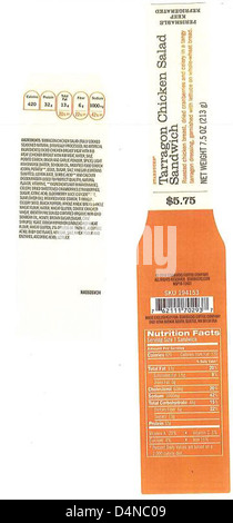 Un rappel a été émis pour les sandwichs, les parfaits, les wraps, les assiettes et les salades de la division Core-Mark Atlanta, de Race Trac, de Starbucks et de Flying Food Group en raison de problèmes de sécurité alimentaire. Il est conseillé aux consommateurs de retourner les articles concernés. Banque D'Images