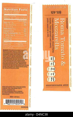 Core-Mark Atlanta Division et Flying Food Group ont rappelé divers sandwichs, parfaits, wraps, assiettes et salades en raison d'une contamination potentielle. Il est conseillé aux consommateurs de retourner les produits concernés. Banque D'Images