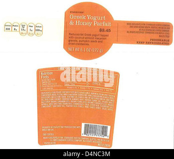 Core-Mark Atlanta Division, Race Trac, Starbucks et Flying Food Group ont rappelé divers sandwichs, parfaits, wraps, assiettes et salades en raison de problèmes de sécurité alimentaire. Les produits concernés doivent être retournés. Banque D'Images