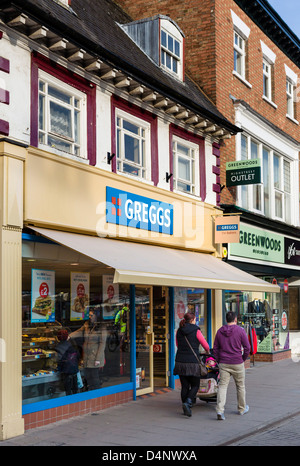 Greggs bakery outlet à Melton Mowbray, Leicestershire, UK Banque D'Images