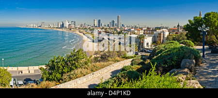 Costline vue de Tel-Aviv, vue de Jaffa-partie médiévale de la ville de port de Jaffa était ancinet fois Banque D'Images