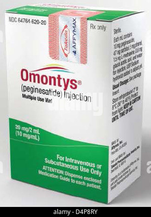 - OMONTYS peginesatide rappelé (Injection) Banque D'Images