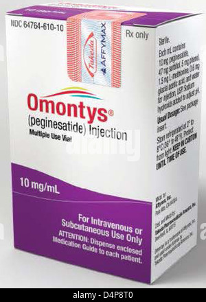 - OMONTYS peginesatide rappelé (Injection) Banque D'Images