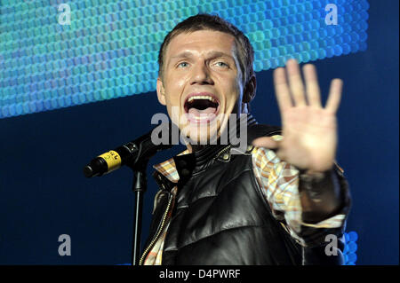 US pop Backstreet Boys avec Nick Carter effectuez les étoiles pour concert gratuit à Berlin, Allemagne, 05 septembre 2009. Diverses bandes effectuée gratuitement sur invitation d'une station de radio. Photo : Robert Schlesinger Banque D'Images