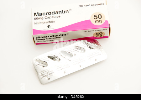 Macrodantin Nitrofurantoin capsules Antibiotiques Antibiotiques (rein de la vessie et des voies urinaires) Banque D'Images
