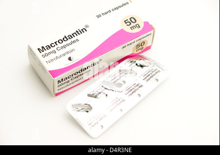 Macrodantin Nitrofurantoin capsules Antibiotiques Antibiotiques (rein de la vessie et des voies urinaires) Banque D'Images