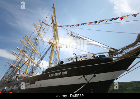 Tall Ship Kruzenshtern construit en 1926, et maintenant un voilier école de la marine russe a été amarré à St John's, Terre-Neuve. Banque D'Images