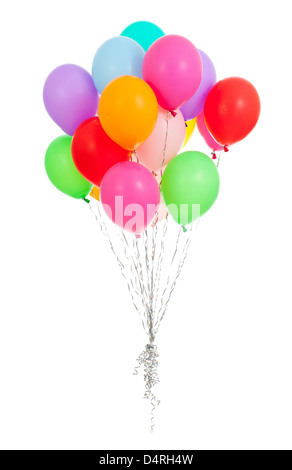 Ballons colorés isolated on white Banque D'Images