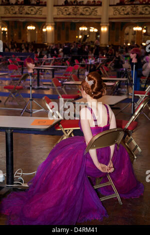 Lundi 18 mars 2013, Blackpool, Lancashire, UK . Des modèles élégants, maquilleurs, coiffeurs et à l'Hair & Beauty, Nord Ouest de la coiffure finale compétition, tenue à l'Empress Ballroom, winter gardens, Blackpool. Banque D'Images