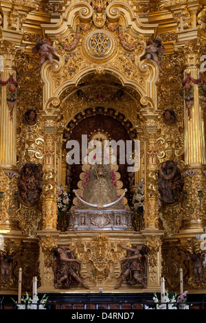 Église de El Rocío, Almonte, Huelva, Espagne, statue de Notre Dame Banque D'Images