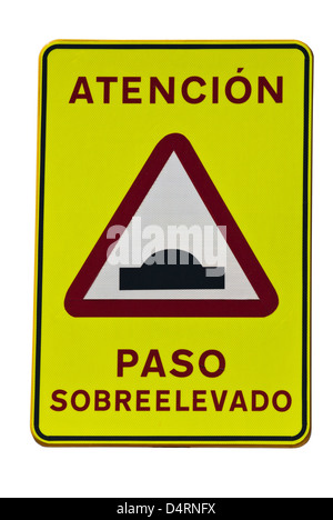 Ralentisseurs route Panneau routier espagnol espagne Banque D'Images