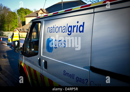 National Grid Van vu de côté Banque D'Images