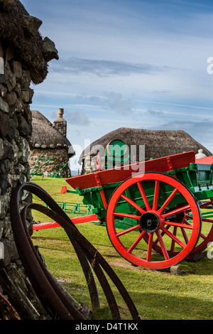 Panier & Crofts en chaume Kilmuir sur l'île de Skye en Ecosse. Banque D'Images