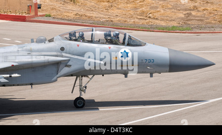 Un McDonnell Douglas F-15D Eagle Baz les avions de l'air israélienne, la base aérienne de Tel Nof, Israël. Banque D'Images