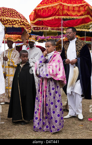 Cérémonie de Timkat de l'Eglise orthodoxe à Addis Abeba, Ethiopie Banque D'Images