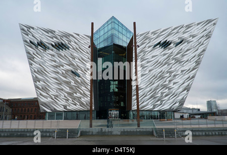 Une vue sur le musée du Titanic de Belfast. Banque D'Images