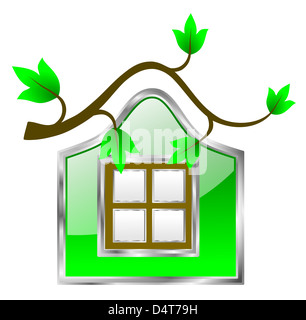Eco Friendly Green Home icon Banque D'Images