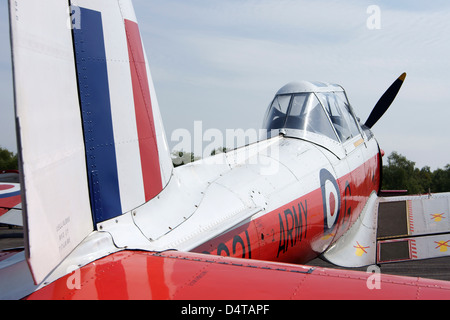 Vue arrière d'un de Havilland Canada DHC-1 Chipmunk, avions d'entraînement de Zoersel, Belgique. Banque D'Images