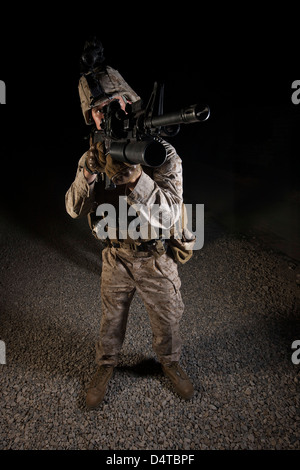 Portrait d'un marin américain dans le Nord de l'Afghanistan. Banque D'Images