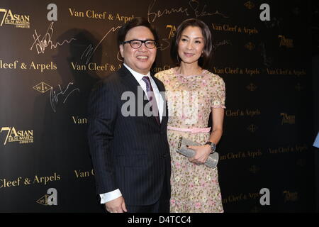 Michelle Yeoh est allé(e) à la 7e Asian Film Awards et a gagné l'Asie remarquable cinéaste à Hong Kong, Chine Le dimanche 17 mars 2013. Banque D'Images