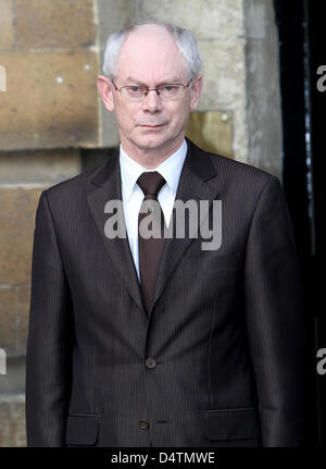 Le Premier ministre belge Herman Van Rompuy assiste à la célébration annuelle de la King's fête au Palais de la nation, le bâtiment du Parlement à Bruxelles, Belgique, 15 novembre 2009. Photo : Patrick van Katwijk Banque D'Images