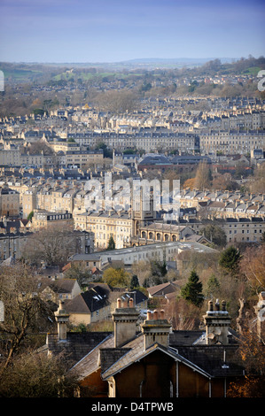 Vue sur les toits de Bath Somerset UK Banque D'Images