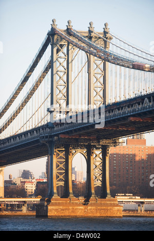 Pont de Brooklyn à New York City Banque D'Images