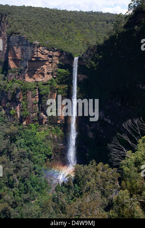 Bridal Veil Falls à Govetts Leap Lookout Blue Mountains Australie Nouvelle Galles du Sud Banque D'Images