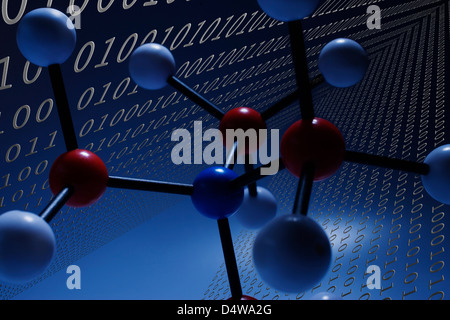 Illustration de molécules et binaire Banque D'Images