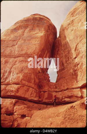 Trou de la ruine, sur Horse Creek, était autrefois une maison à Cliff Dwellers, 05/1972 Précolombienne Banque D'Images