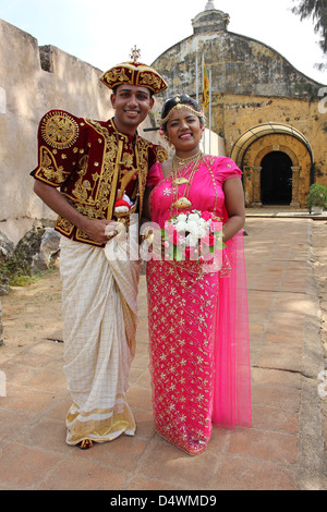 Couple de retour du Sri Lanka Banque D'Images