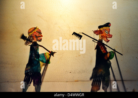 Chinois traditionnel spectacle de marionnettes d'ombre - Xi'an - la province du Shaanxi, Chine Banque D'Images