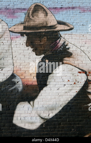 Une célèbre fresque sur un mur à North Platte, Nebraska, USA Banque D'Images