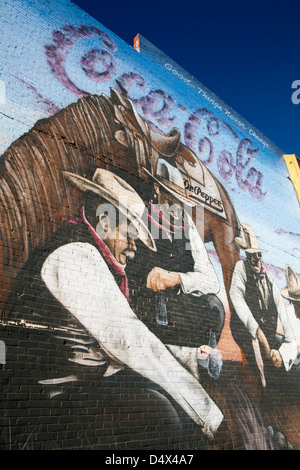 Une célèbre fresque sur un mur à North Platte, Nebraska, USA Banque D'Images