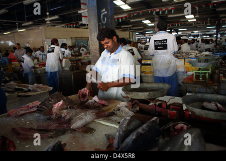 Marché aux poissons, Dubai, Émirats Arabes Unis Banque D'Images