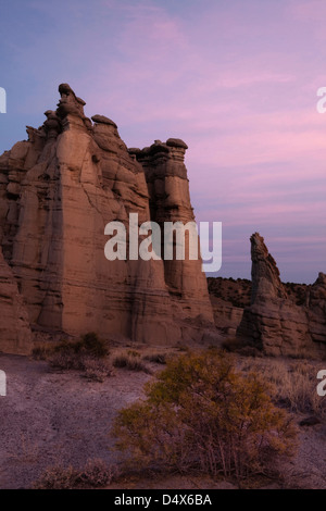 Plaza Blanca, les Badlands de 'Sierra Negra', White City, San Juan Badlands, Nouveau Mexique Banque D'Images