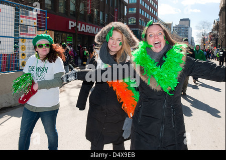 La célébration de St Patrick's Day Parade annuelle à Montréal. Banque D'Images