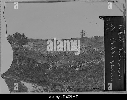 Une photographie prise pendant la guerre de Sécession montre le camp de prisonniers confédérés à belle Plain, en Virginie. L'image, prise par Mathew Brady, capture les conditions des prisonniers de guerre. Banque D'Images