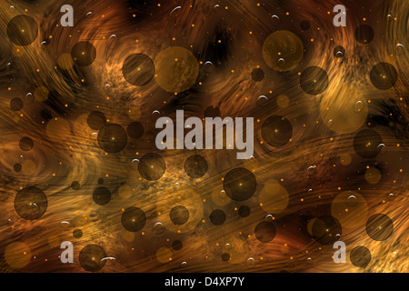 Arrière-plan lumineux en marron et orange. Avec de l'eau chute et flou. Banque D'Images