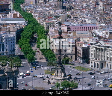 Portrait de la Ramblas, Barcelone, Catalogne, Espagne Banque D'Images