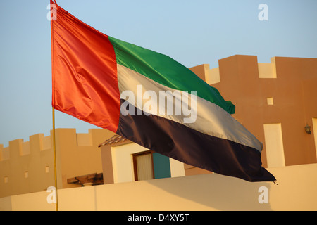 Emirats Arabes Unis drapeau national, Dubaï Banque D'Images