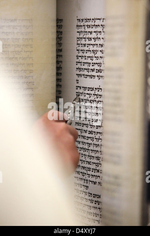 La lecture de la Torah scrolls Banque D'Images