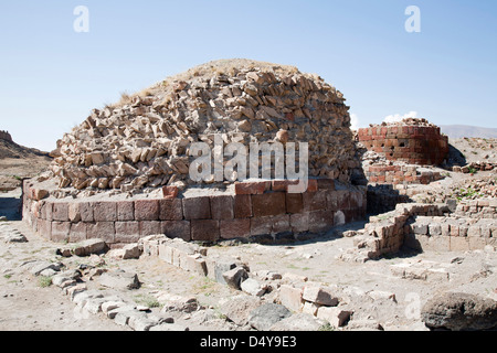 Ruines de maisons, ruines d'ani, Kars, au nord-est de l'Anatolie, Turquie, Asie Banque D'Images