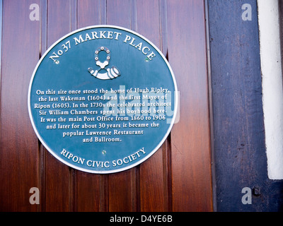 Signes en ville de Ripon North Yorkshire Angleterre Banque D'Images