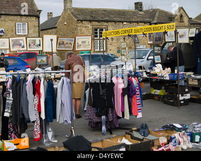 Le marché dans le village de Masham dans la région de North Yorkshire Angleterre Banque D'Images